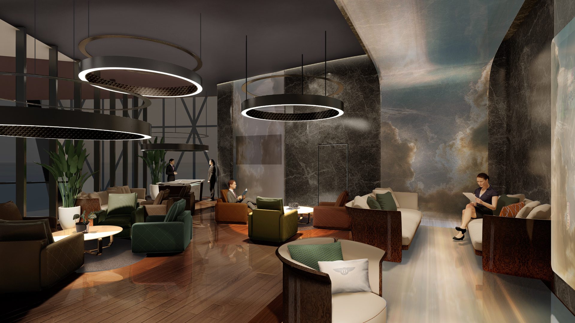 Cigar lounge at Bentley Residences Miami