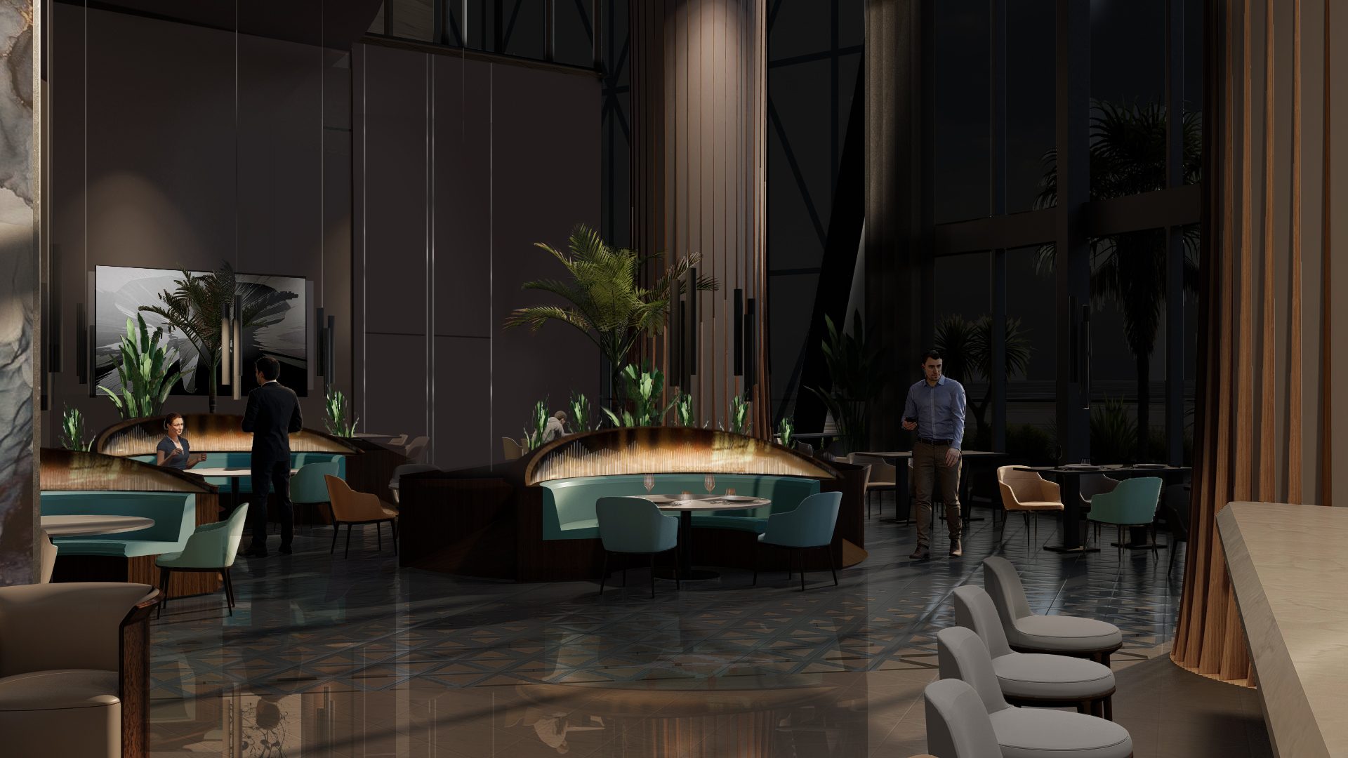 Residents only restaurant at Bentley Residences Miami